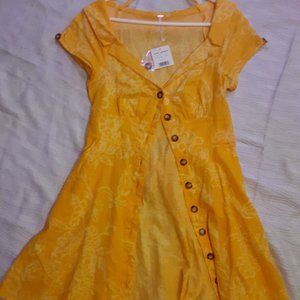 Free People A Thing Called Love yellow dress
